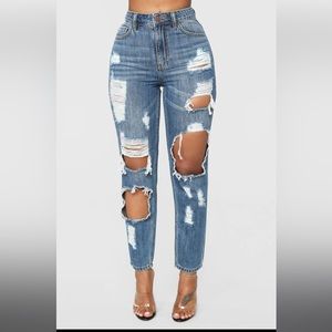 Janelle Boyfriend Jeans- Medium Blue Wash